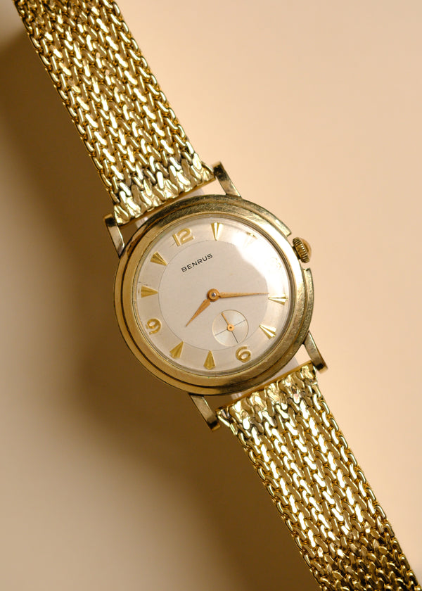 Benrus Jumbo 35 mm 10k Watch w/ Original Band - 1956