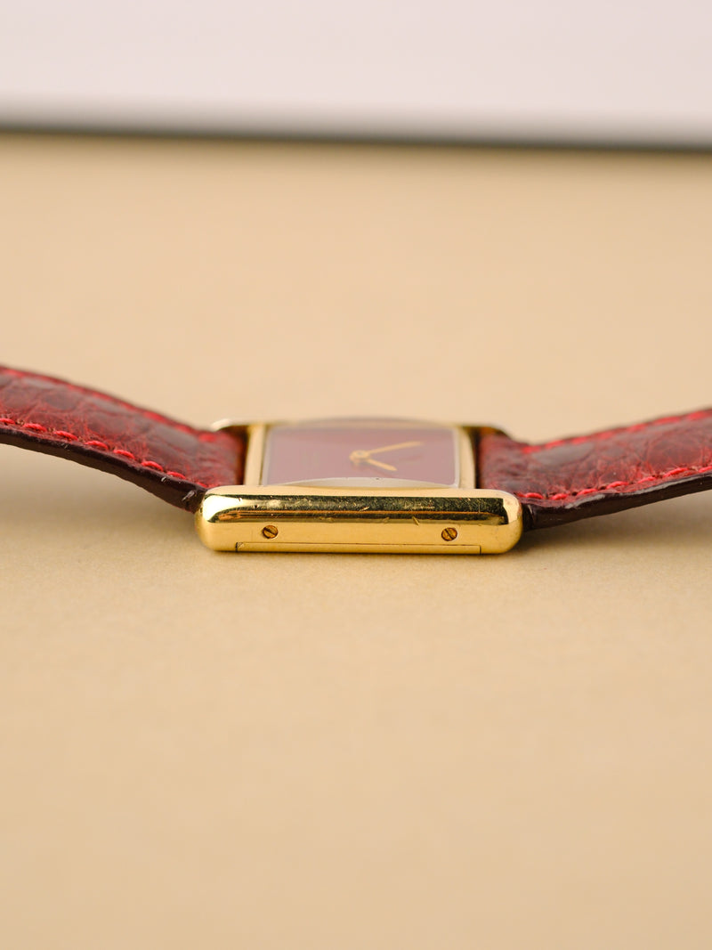 Cartier Must De Red Enamel Dial w/Pouch - 1970's