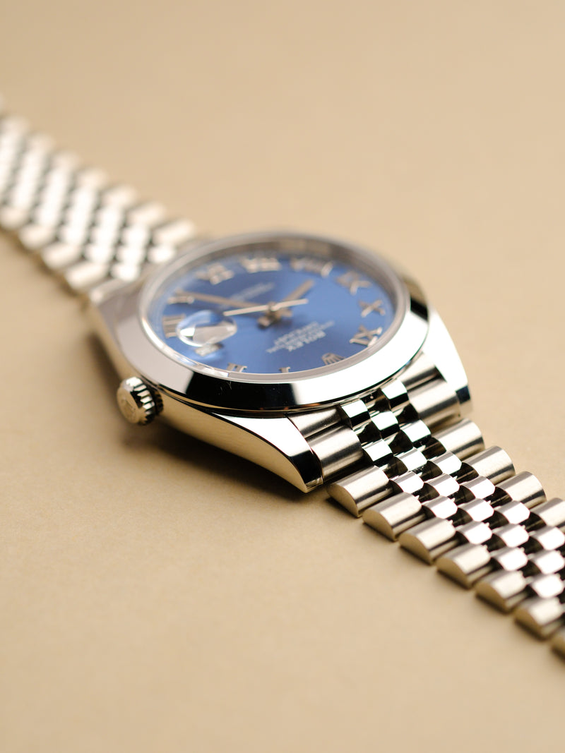 Rolex Datejust 126300 Blue Roman Dial w/Card - 2024