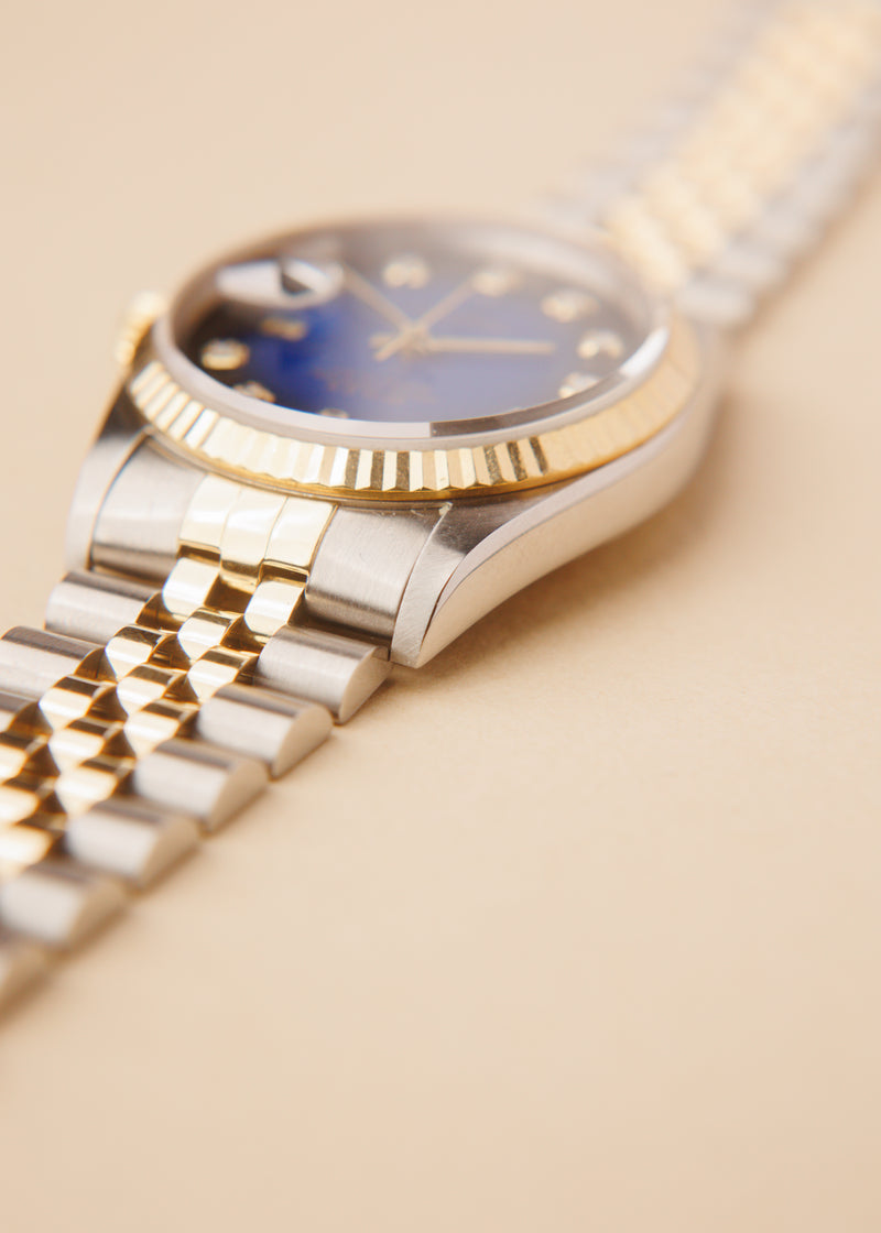 Rolex Datejust 16233 Blue Vignette Dial w/Big Diamonds - 1994