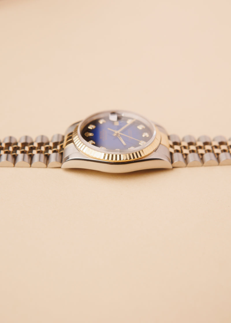 Rolex Datejust 16233 Blue Vignette Dial w/Big Diamonds - 1994