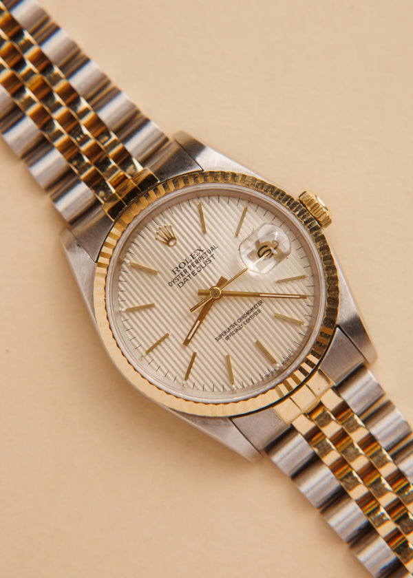 Rolex Datejust 16233 Silver Tapestry Dial - 1991