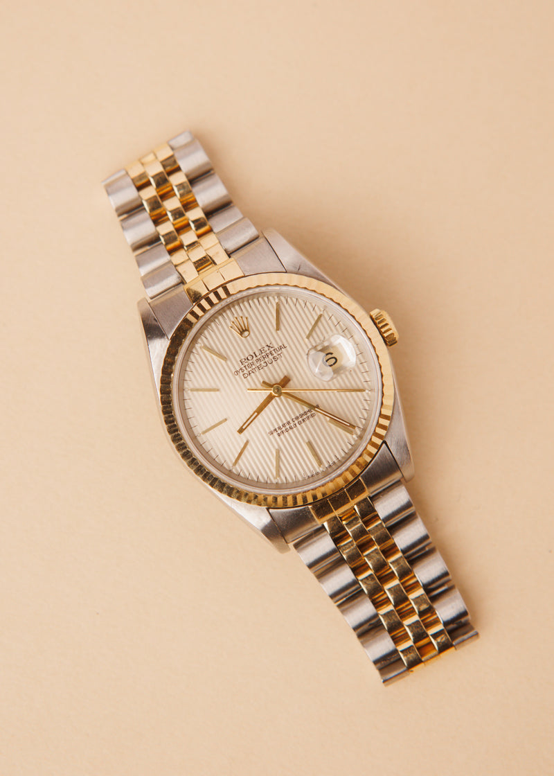 Rolex Datejust 16233 Silver Tapestry Dial - 1991