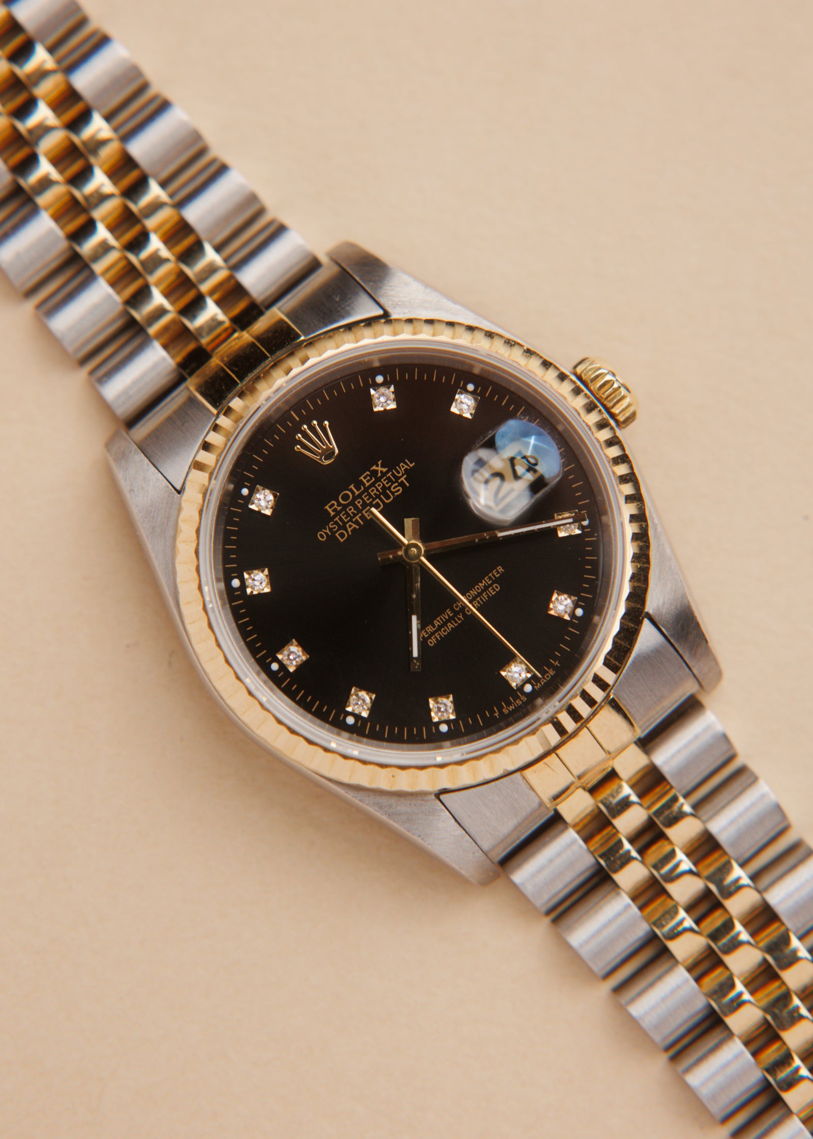 Rolex Datejust 16233 Black Diamond Dial w/Papers - 1989 – 25 Dials Rolex Datejust 16233 Black Diamond Dial w/Papers - 1989 – 25 Dials