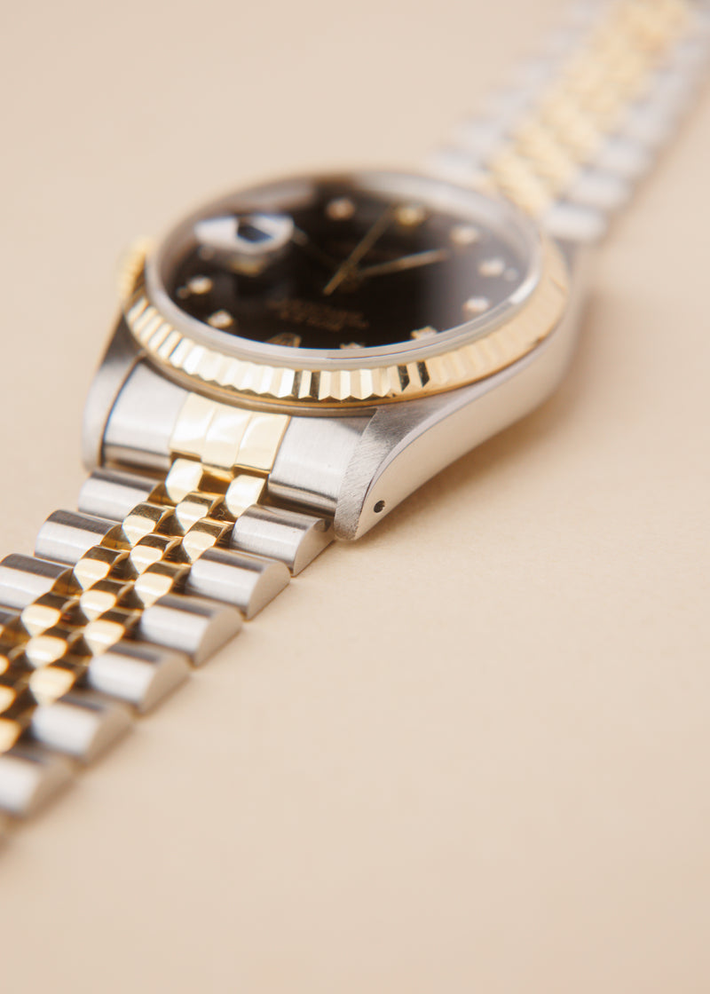 Rolex Datejust 16233 Black Diamond Dial w/Papers - 1989