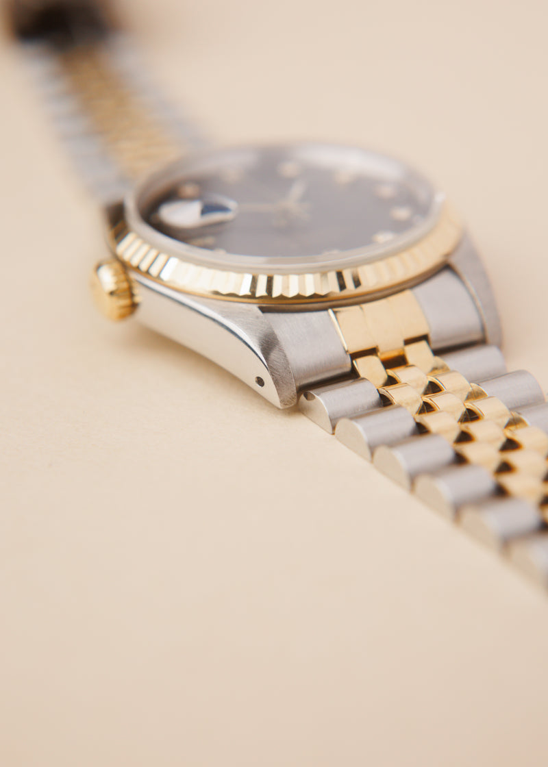 Rolex Datejust 16233 Black Diamond Dial w/Papers - 1989