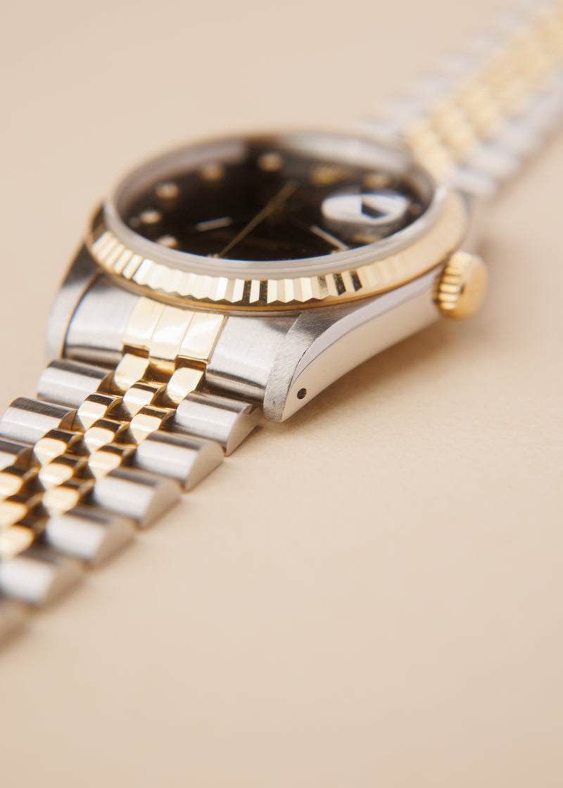 Rolex Datejust 16233 Black Diamond Dial w/Papers - 1989