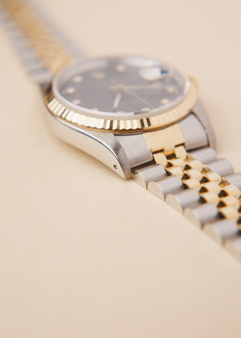Rolex Datejust 16233 Black Diamond Dial w/Papers - 1989