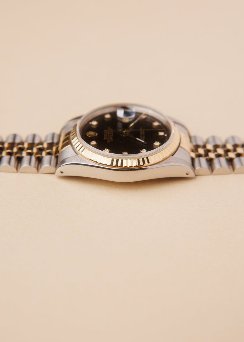 Rolex Datejust 16233 Black Diamond Dial w/Papers - 1989