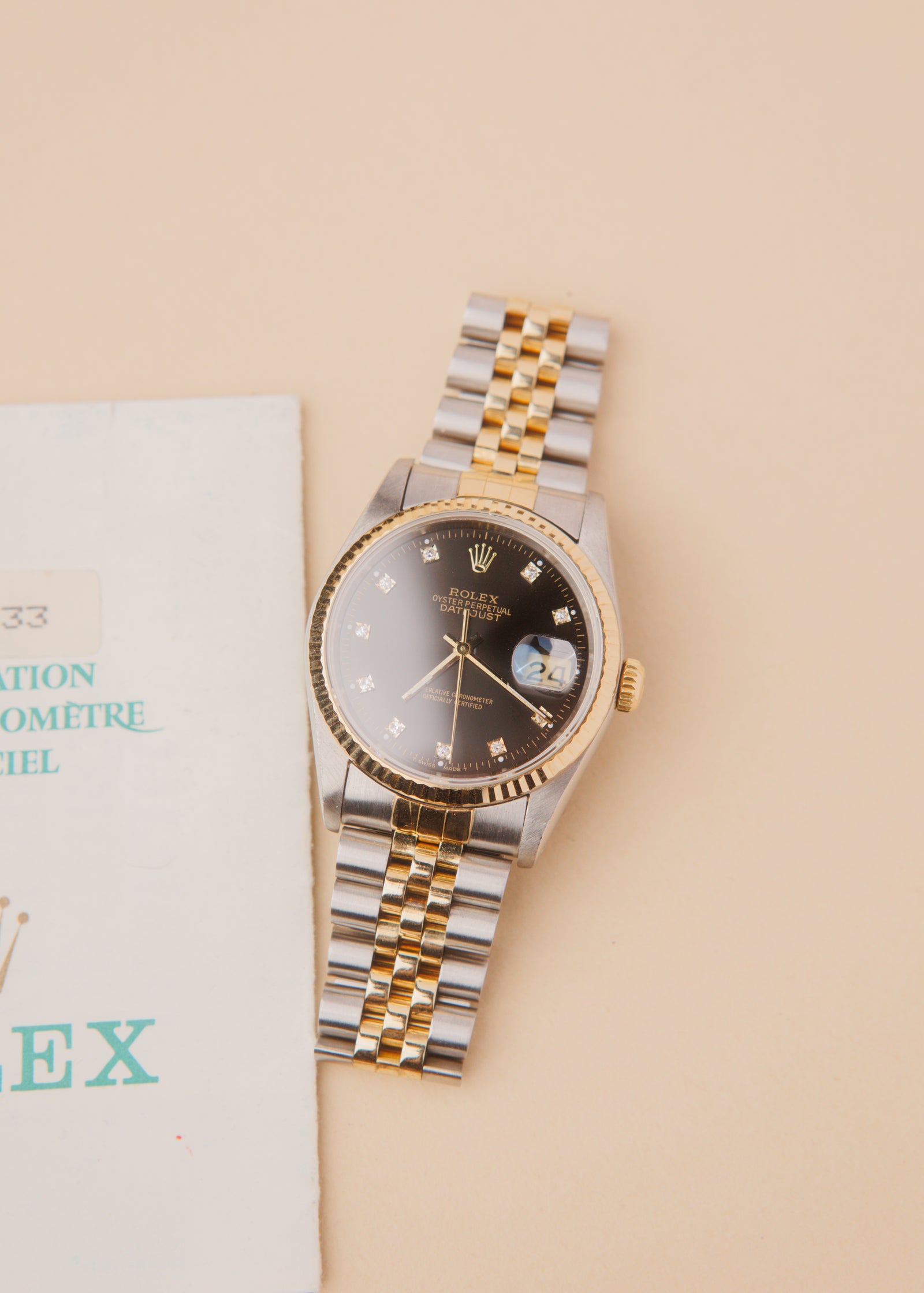 Rolex Datejust 16233 Black Diamond Dial w/Papers - 1989 – 25 Dials