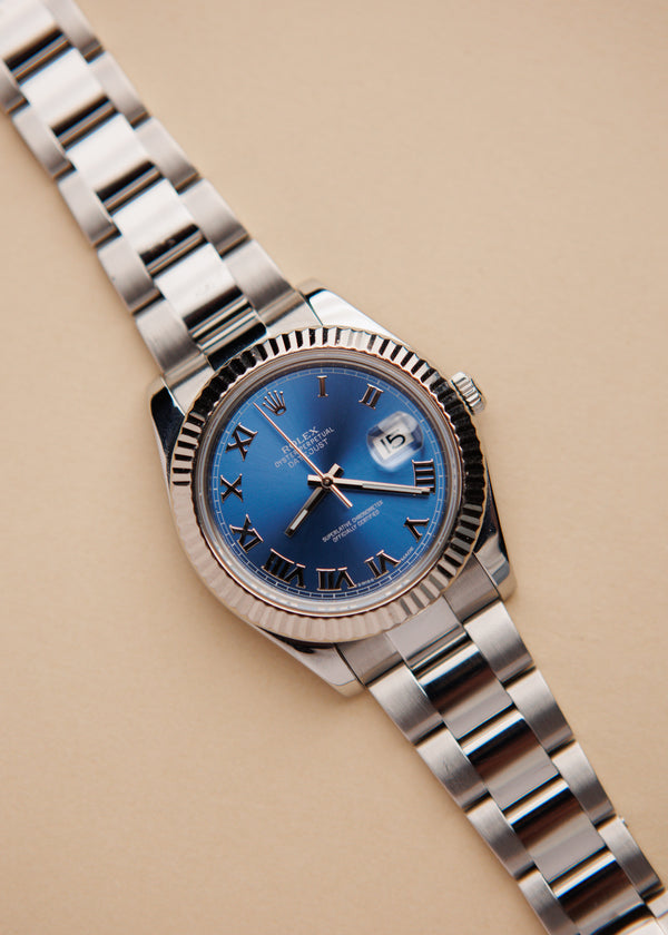 Rolex Datejust 116334 Blue Roman Dial w/Box