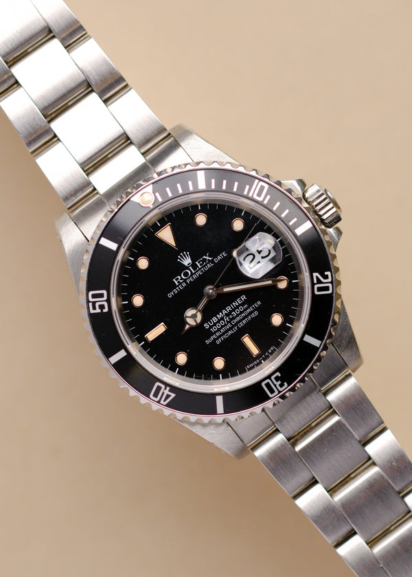 Rolex Submariner 16610 Crazed Dial w/Cream Patina - 1988