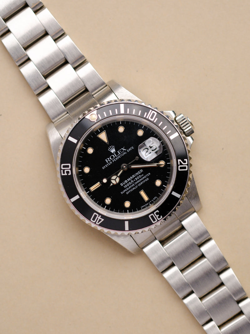 Rolex Submariner 16610 Crazed Dial w/Cream Patina - 1988