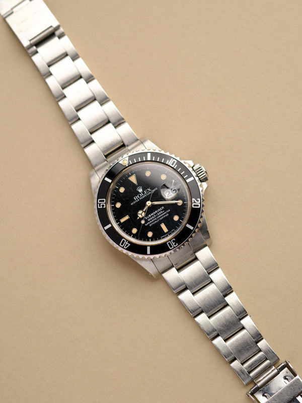 Rolex Submariner 168000 Crazed Cream Patina Dial - 1988