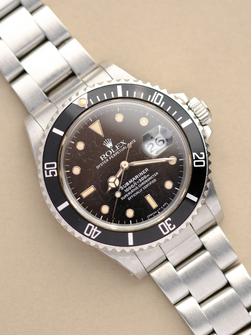 Rolex Submariner 168000 Crazed Cream Patina Dial - 1988