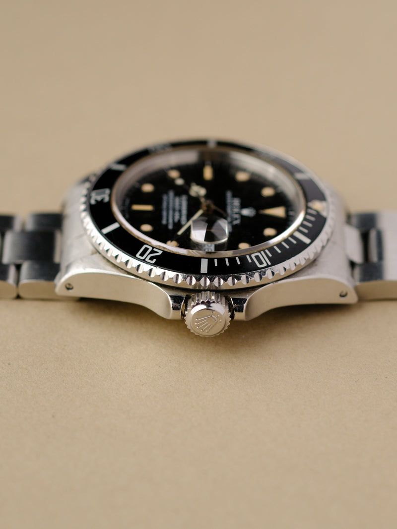 Rolex Submariner 168000 Crazed Cream Patina Dial - 1988