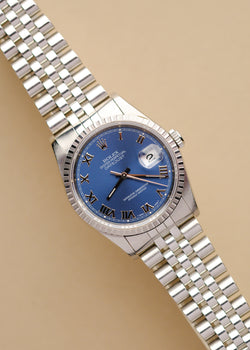Rolex Datejust 16220 Blue Roman Dial - 1997