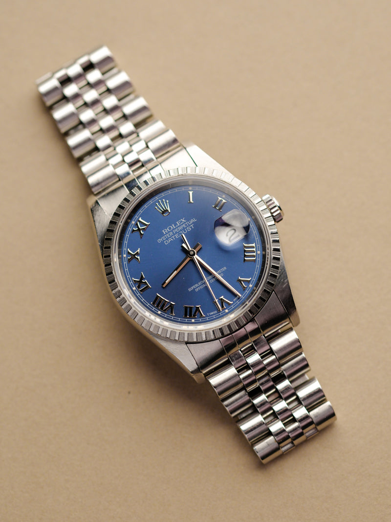 Rolex Datejust 16220 Blue Roman Dial - 1997