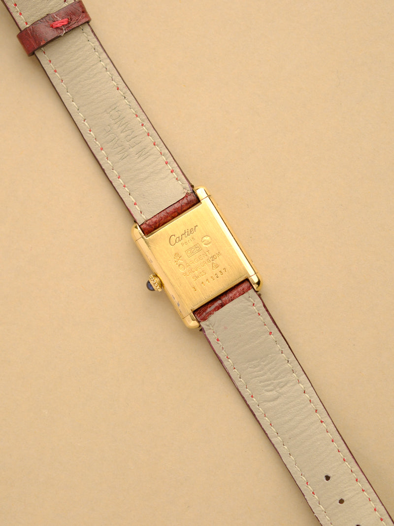 Cartier Must De Red Enamel Dial w/Pouch - 1970's