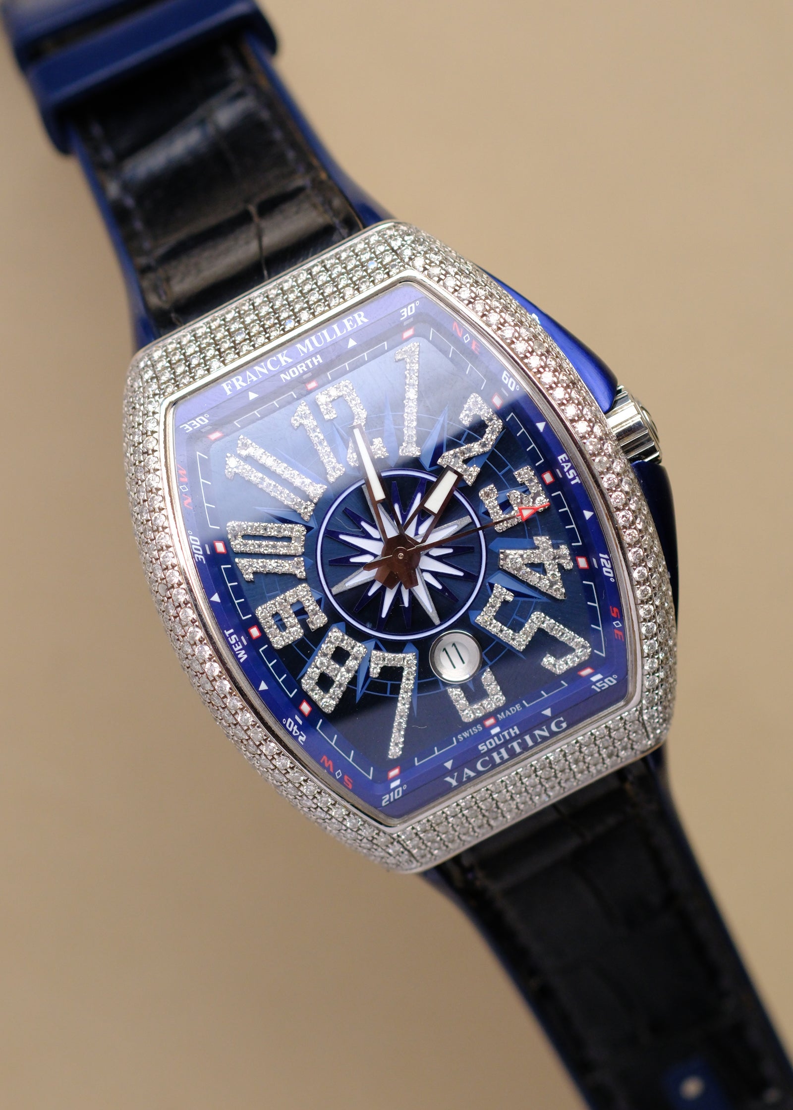 QY AJ フランク・ホーヴァット MO UE Franck Muller Vanguard Blue Yachting Edition – 25 Dials