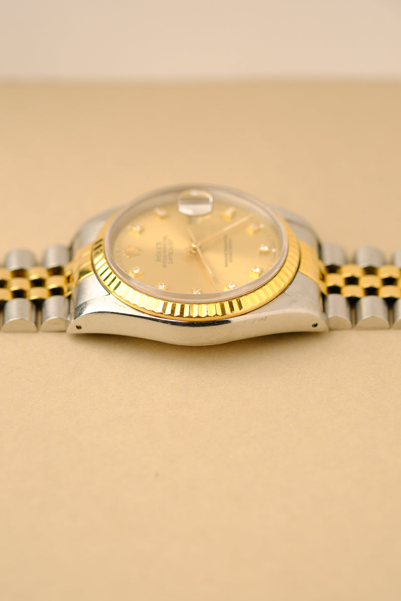 Rolex Datejust 16233 Diamond Dial w/Papers & Serial Tag - 1990