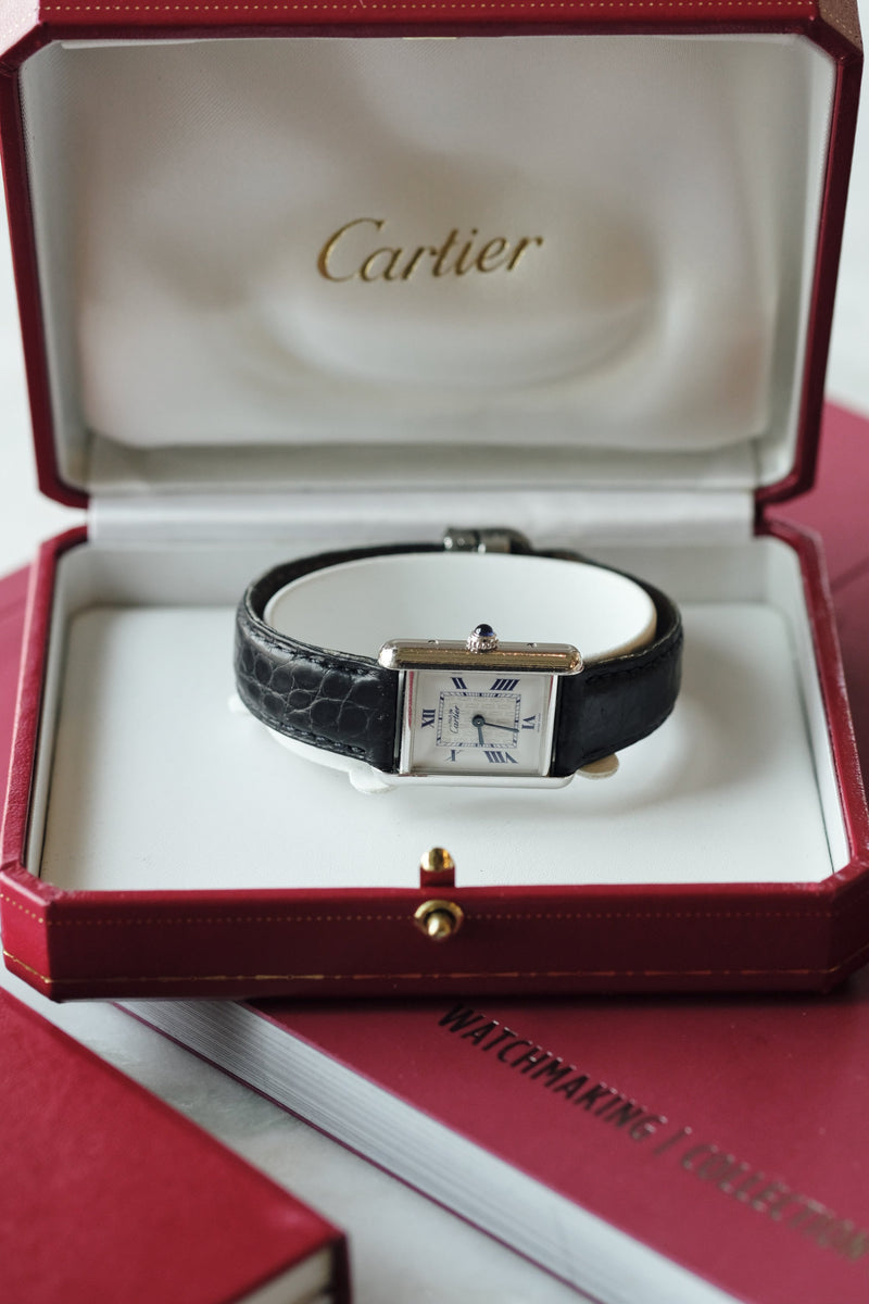 Cartier Must de Cartier 2416 Blue Roman with Box