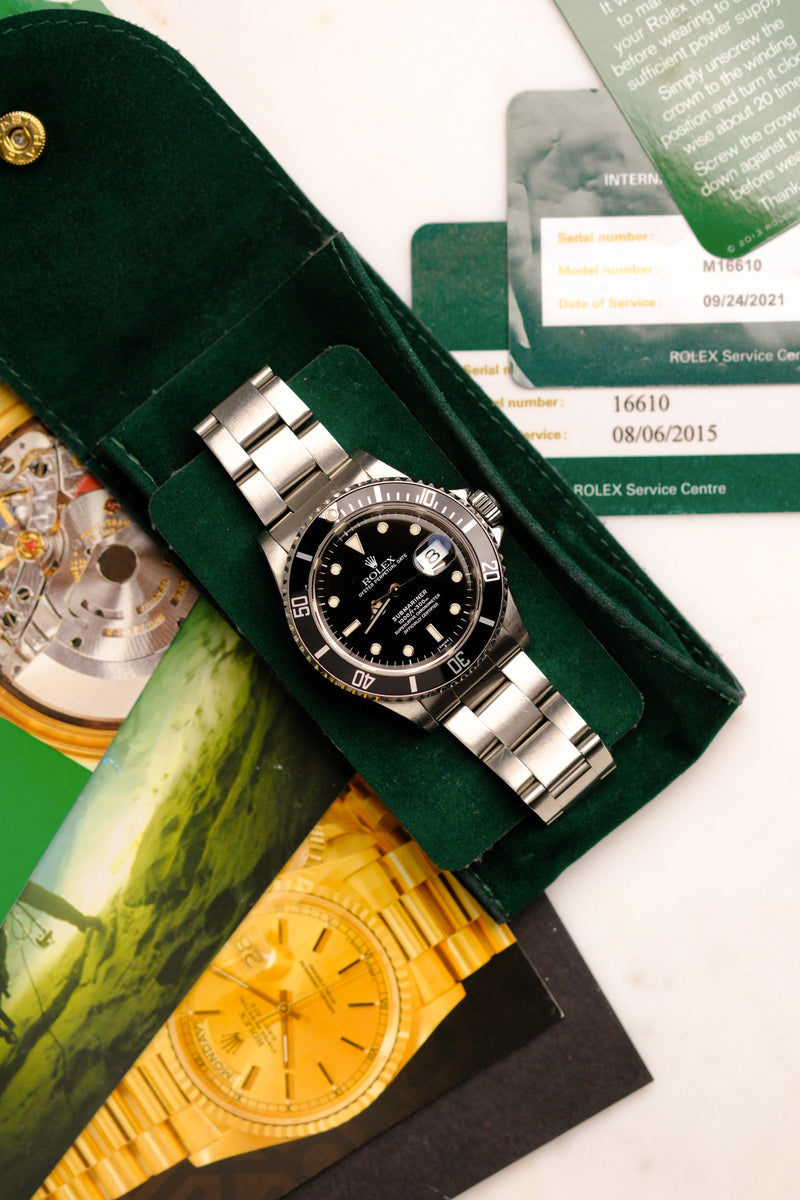 Rolex Submariner 16610 'Swiss Only' Dial w/Papers & Warranty Cards - 1998