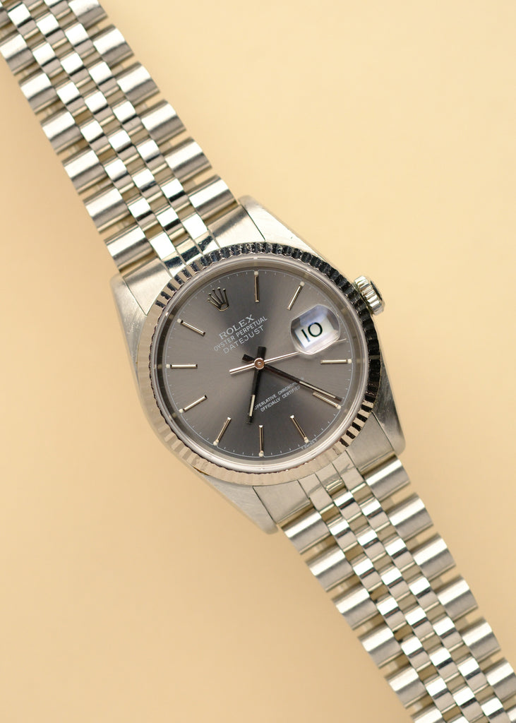 Rolex Datejust 16234 Grey Chapter Ring Dial w Box Papers 25