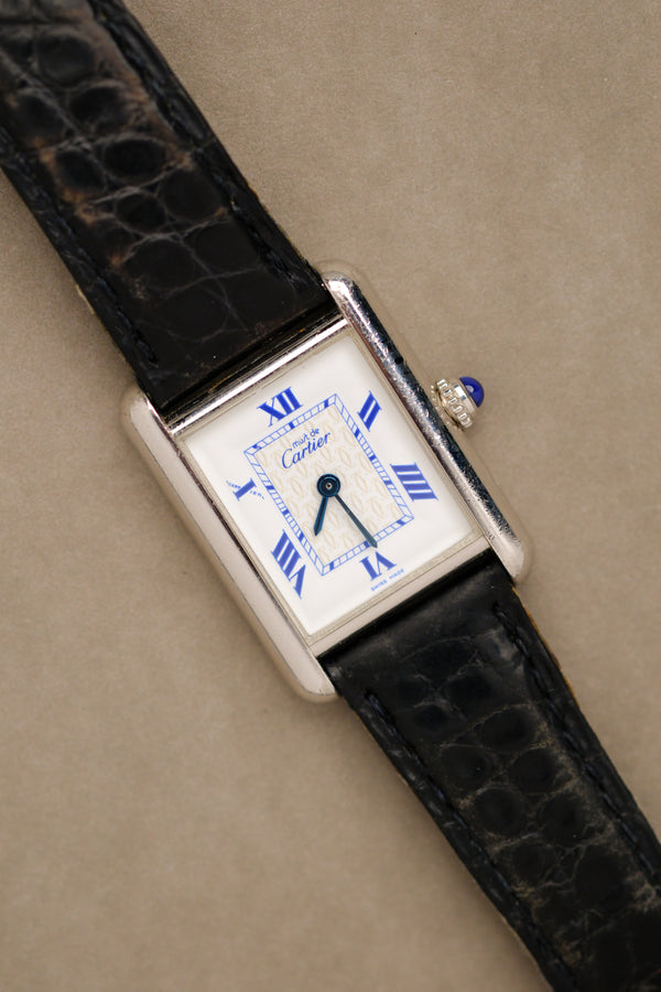 Cartier Must de Cartier 2416 Blue Roman with Box