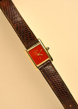 Cartier Must De Cartier Red Lacquer Dial Manual - 1990s