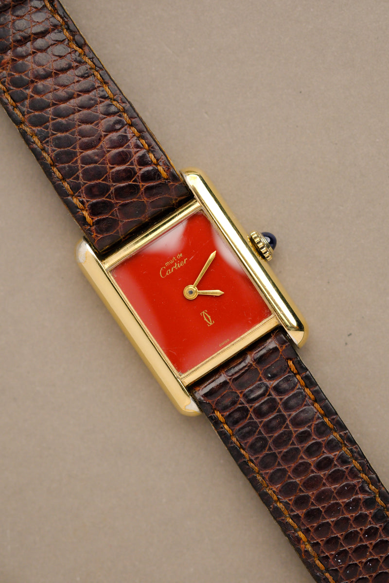 Cartier Must De Cartier Red Lacquer Dial Manual - 1990s