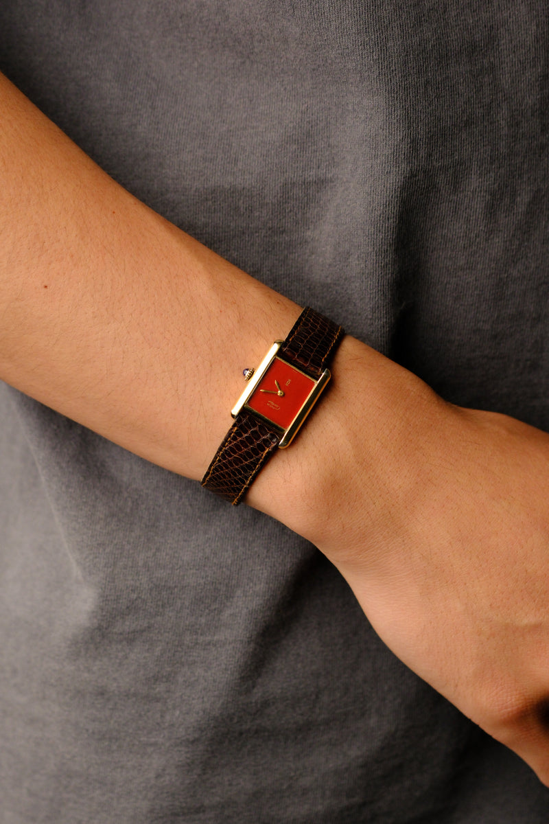 Cartier Must De Cartier Red Lacquer Dial Manual - 1990s