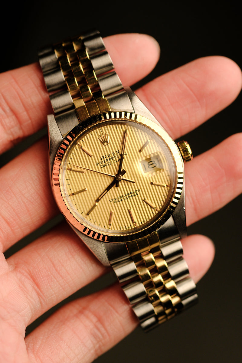 Rolex Datejust 16013 Tapestry Dial Cream Patina - 1986