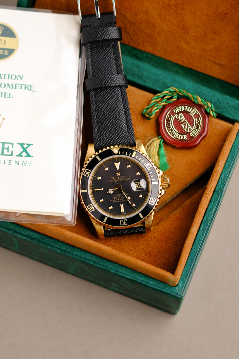 Rolex Submariner 16808 Gold Sub Box & Papers - 1980