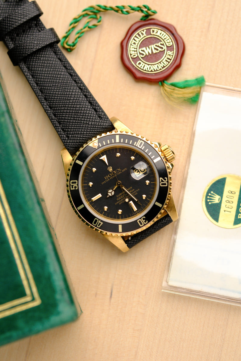 Rolex Submariner 16808 Gold Sub Box & Papers - 1980