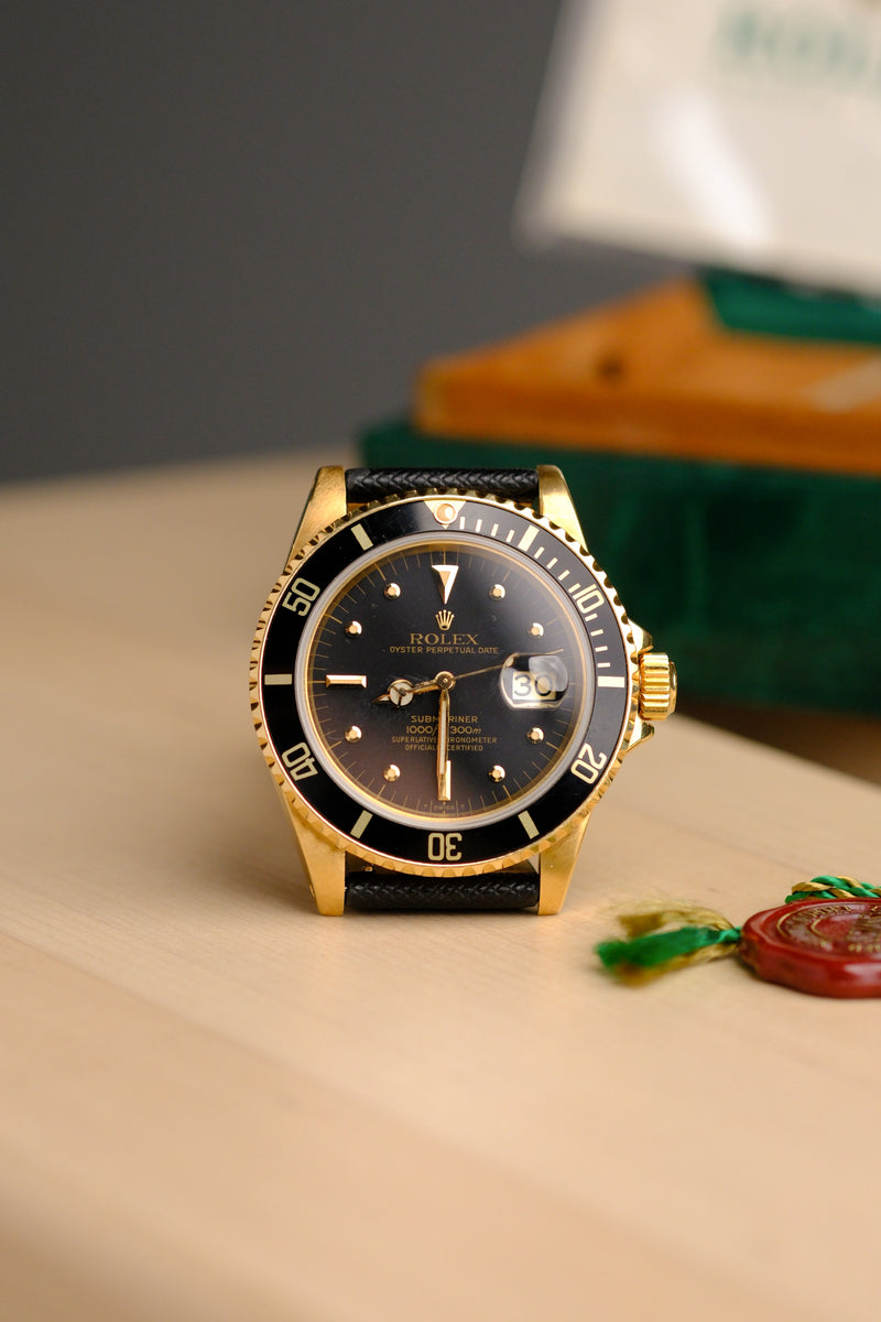 Rolex Submariner 16808 Gold Sub Box & Papers - 1980