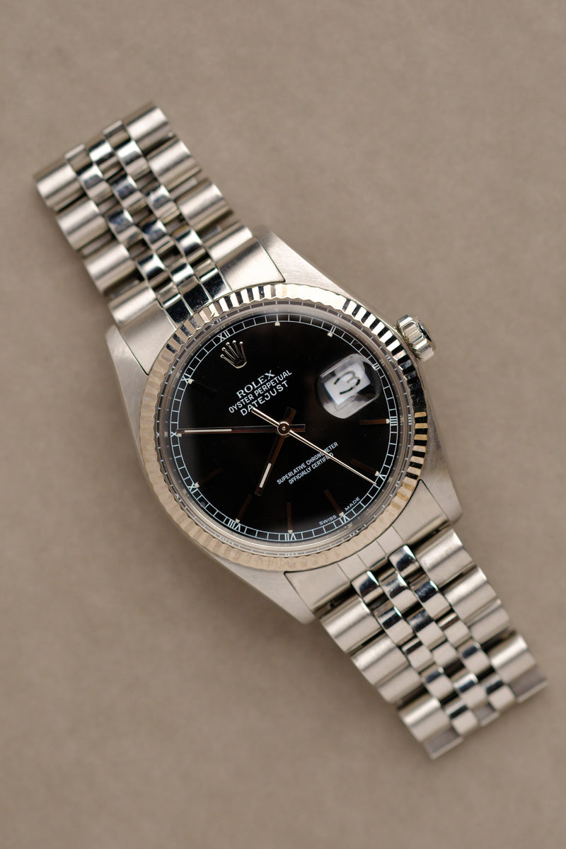 Rolex Datejust 16014 Black Glossy Dial w/ Papers - 1987