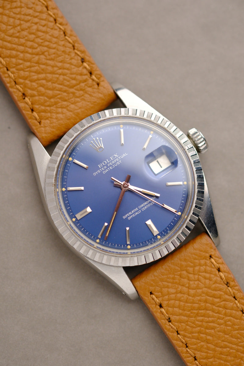 Rolex Datejust 1603 Blue Sigma Dial w/ Cream Patina - 1973