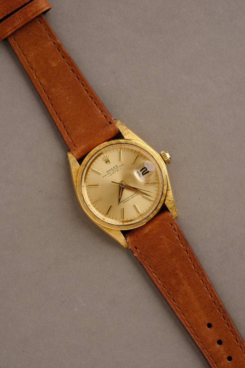 Rolex Date 1502 'Florentine Finish' 18k Gold Case - 1953