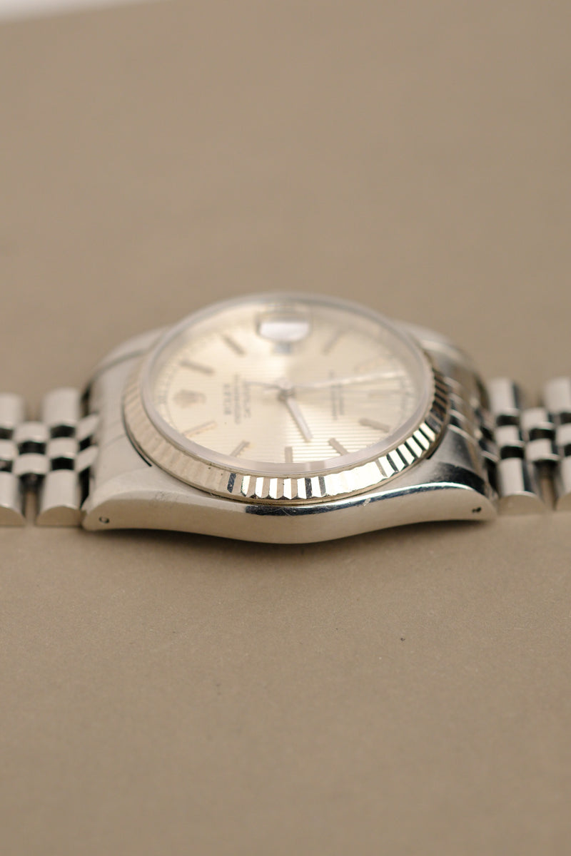 Rolex Datejust 16234 Silver Tapestry Dial w/ Box - 1987