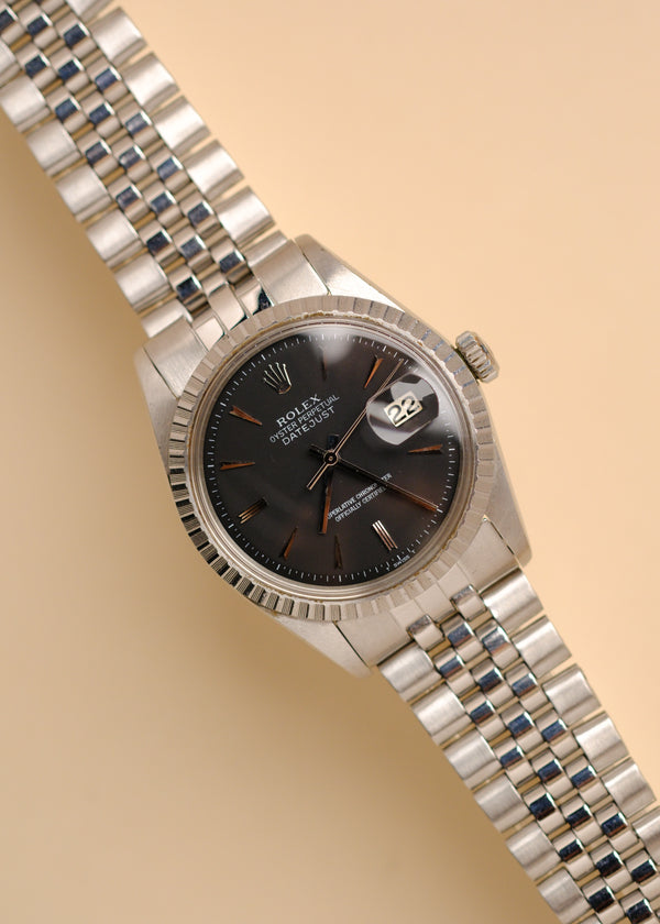 Rolex Datejust 1603 Matte Black Dial w/ Arrow Markers - 1976