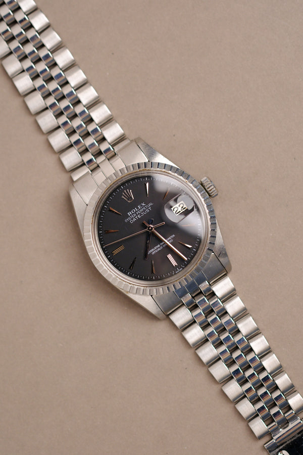 Rolex Datejust 1603 Matte Black Dial w/ Arrow Markers - 1976