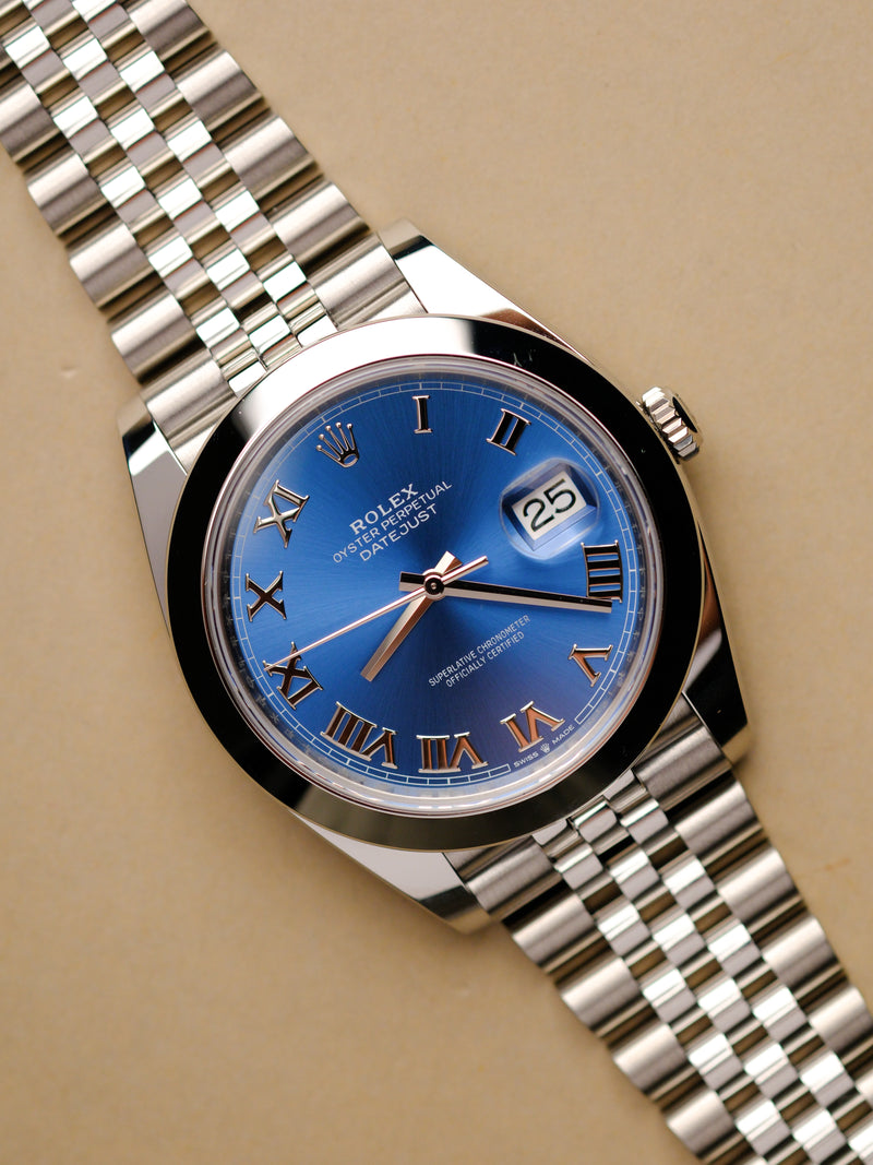 Rolex Datejust 126300 Blue Roman Dial w/Card - 2024