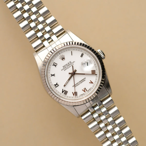 ROLEX DATEJUST 16234 5コマ Rolex Datejust 16234 Silver 1993 with original box and papers