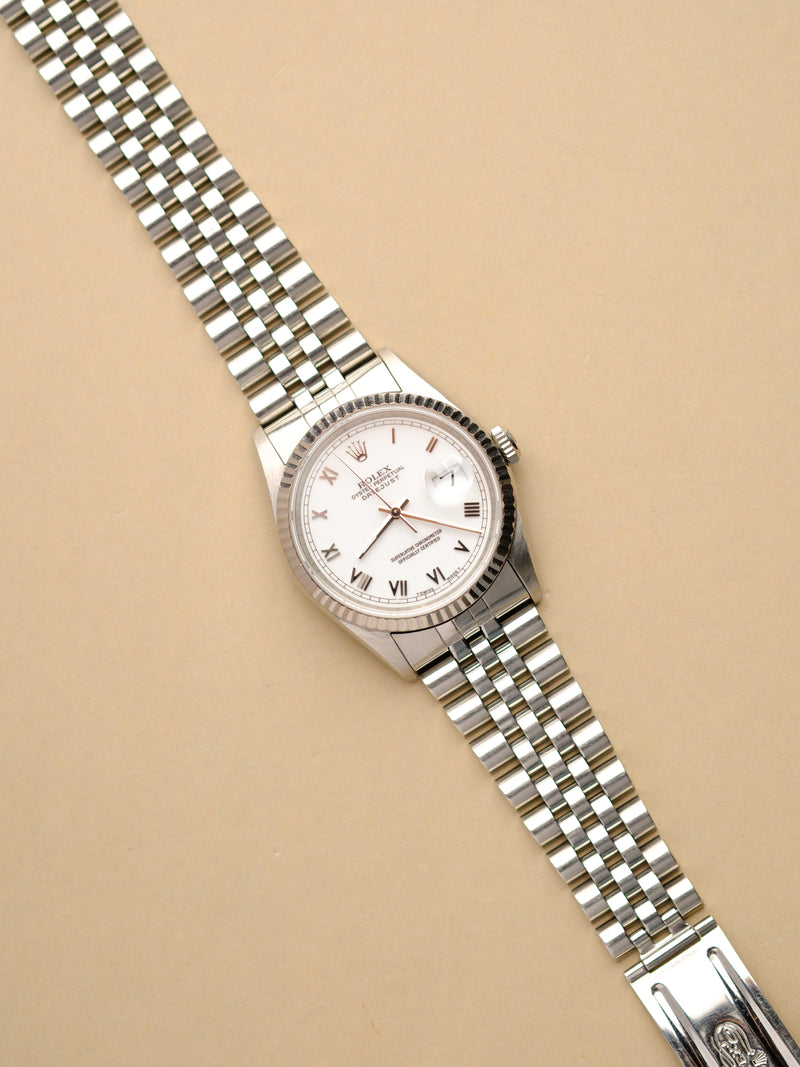 Rolex Datejust 16234 White Roman Dial - 1995