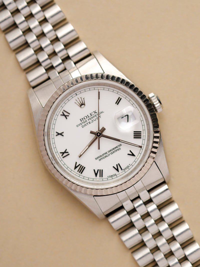 Rolex Datejust 16234 White Roman Dial - 1995