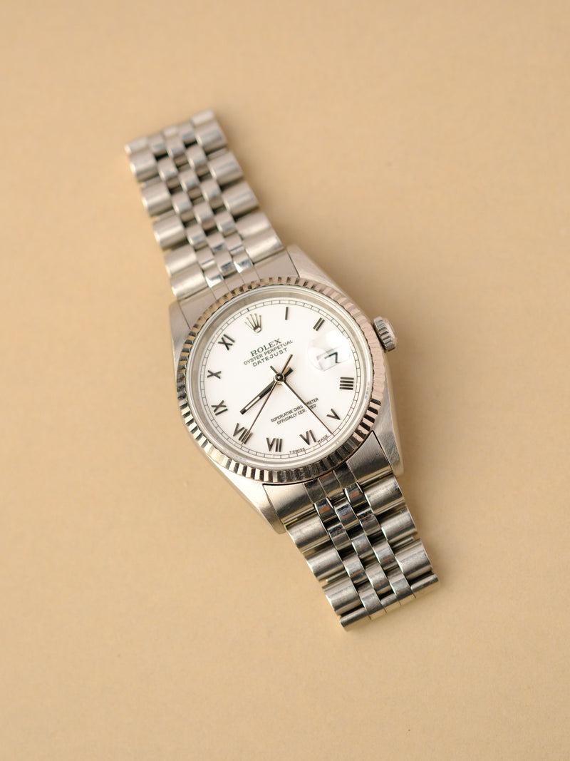 Rolex Datejust 16234 White Roman Dial - 1995