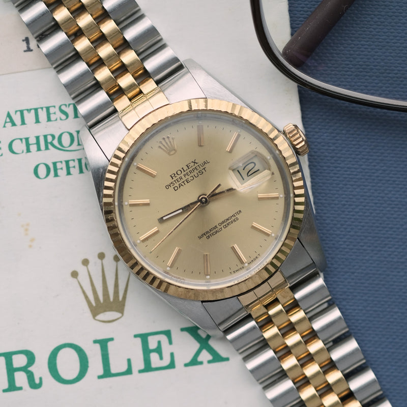 Lad os gøre det at opfinde Luftpost Rolex Datejust 16013 Two-Tone w/Papers - 1987 – 25 Dials