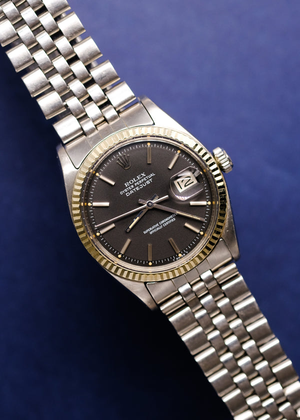 Rolex Datejust 1601 Black Matte Dial Pumpkin Patina - 1963