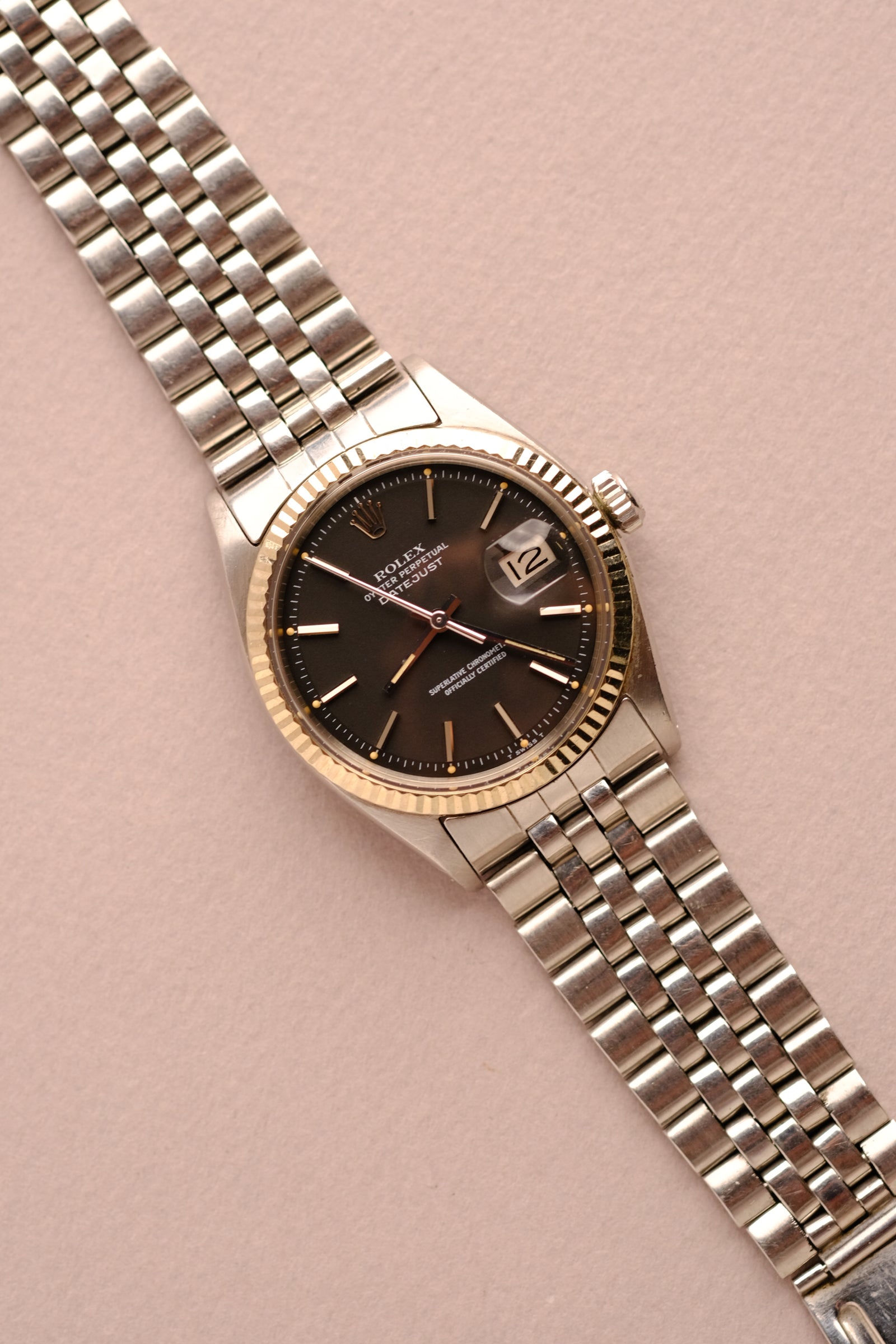 Rolex Datejust 1601 Black Matte Dial Pumpkin Patina - 1963 – 25 Dials